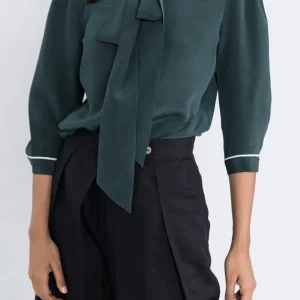 Silk Bow Tie Blouse