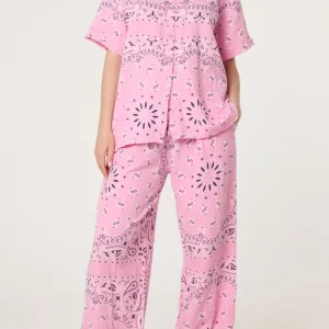Button Through Shirts & Bandana Trouser co-ord Pink